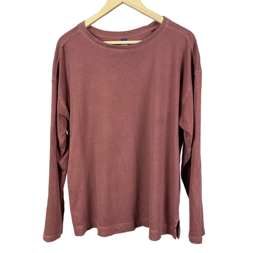 Old Navy Long-Sleeve Vintage Loose T-Shirt Root Beer - Picture 3 of 3
